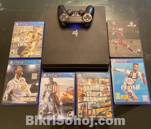 PS4 SLIM With 6 Games (FRESH)